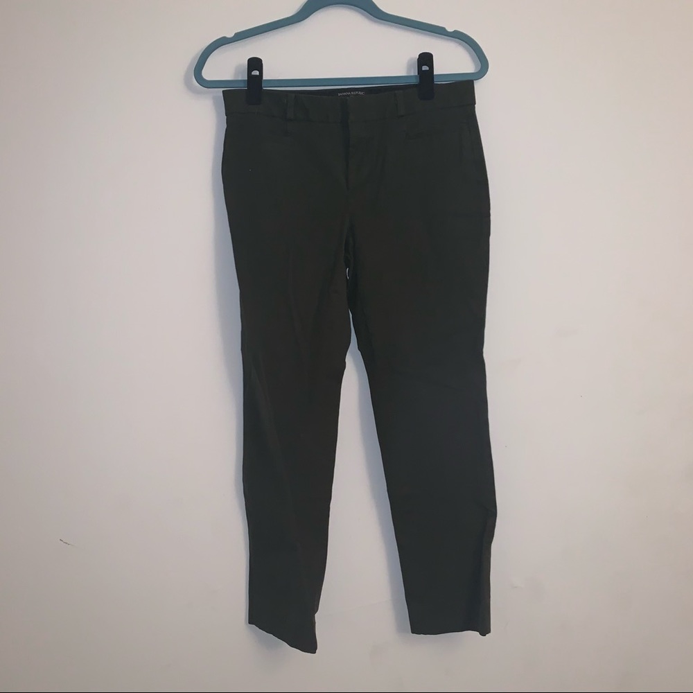 Banana Republic Army Green Cropped Work Pants